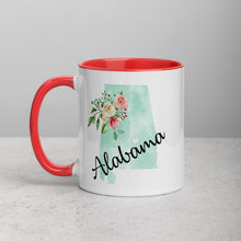 Load image into Gallery viewer, Alabama AL Map Floral Mug - 11 oz