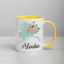Load image into Gallery viewer, Alaska AK Map Floral Mug - 11 oz