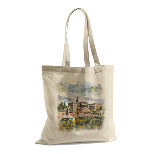 Alhambra Watercolor Landmark Tote Bag