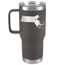 Load image into Gallery viewer, Massachusetts Tumbler Travel Map Adoption Moving Gift 20oz