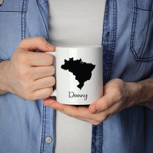 Load image into Gallery viewer, Brazil Mug Travel Map Hometown Moving Gift