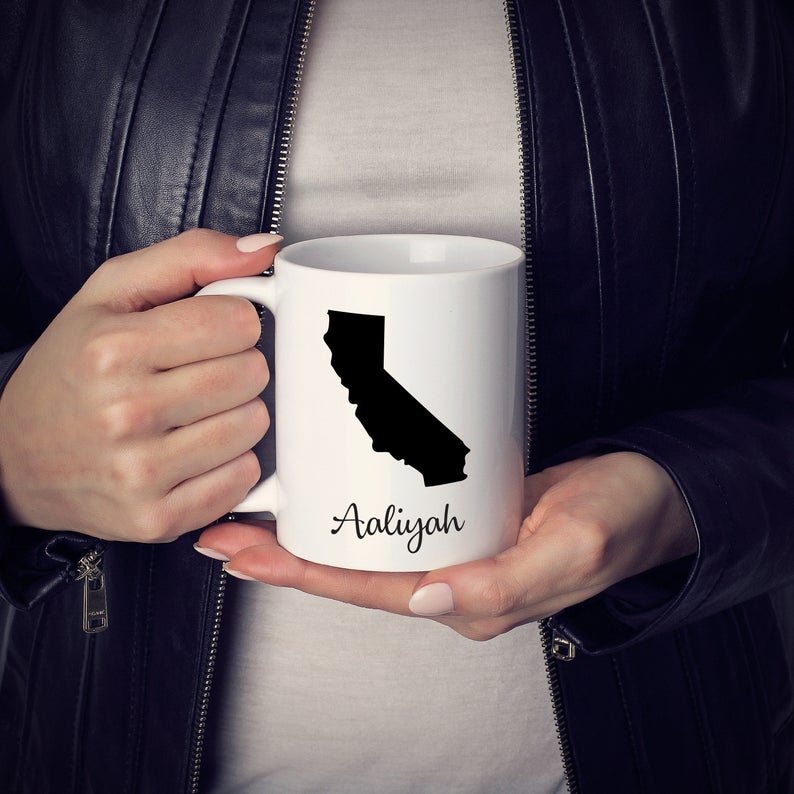 California Mug Adoption Moving Gift Travel State Map
