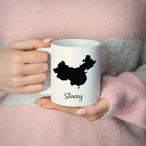 China Mug Travel Map Hometown Moving Gift