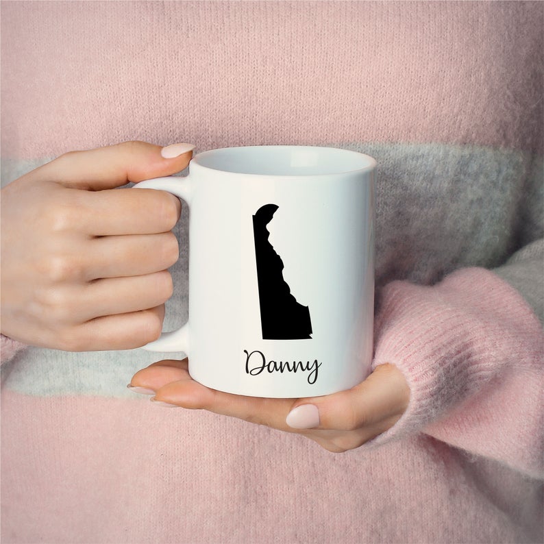 Delaware Mug Adoption Moving Gift Travel State Map