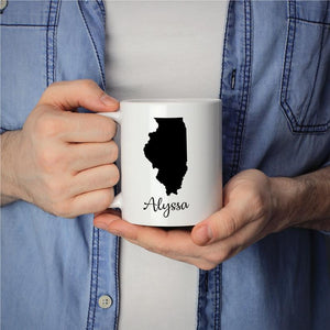 Illinois Mug Adoption Moving Gift Travel State Map