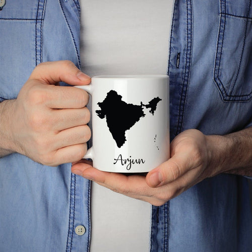 India Mug Travel Map Hometown Moving Gift