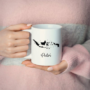Indonesia Mug Travel Map Hometown Moving Gift