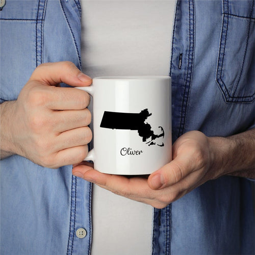 Massachusetts Mug Adoption Moving Gift Travel State Map