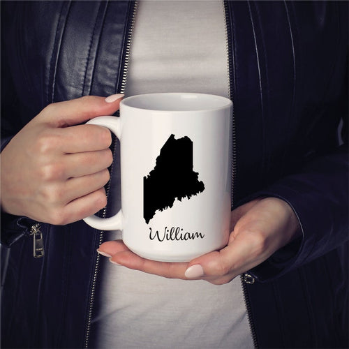 Maine Mug Adoption Moving Gift Travel State Map