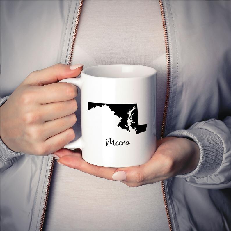 Maryland Mug Adoption Moving Gift Travel State Map