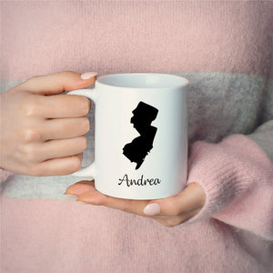 New Jersey Mug Adoption Moving Gift Travel State Map