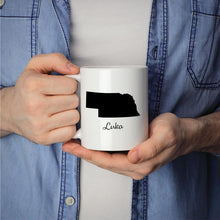 Load image into Gallery viewer, Nebraska Mug Adoption Moving Gift Travel State Map