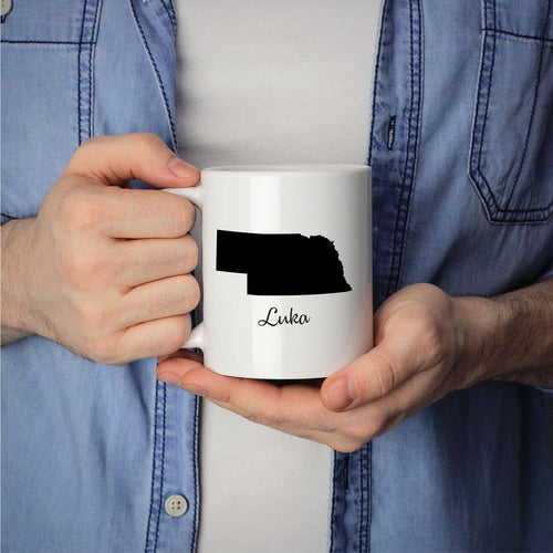 Nebraska Mug Adoption Moving Gift Travel State Map