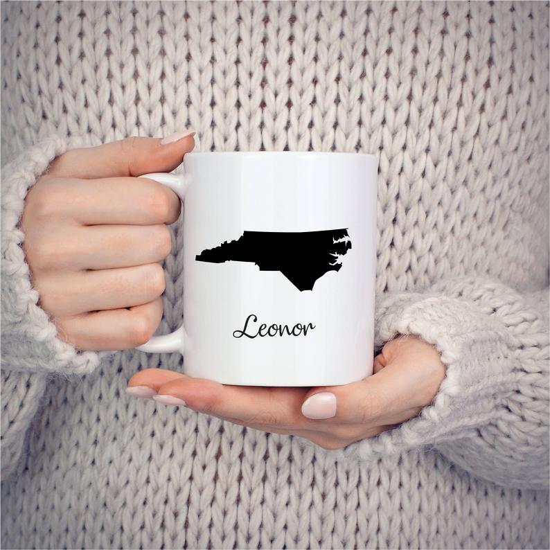 North Carolina Mug Adoption Moving Gift Travel State Map