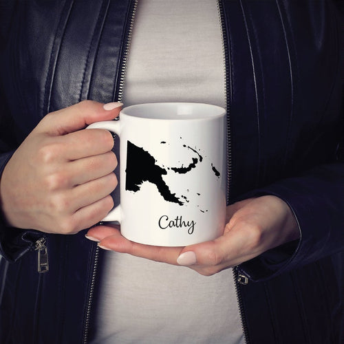 Papua New Guinea Mug Travel Map Hometown Moving Gift