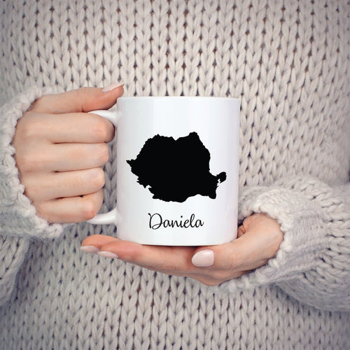 Romania Mug Travel Map Hometown Moving Gift