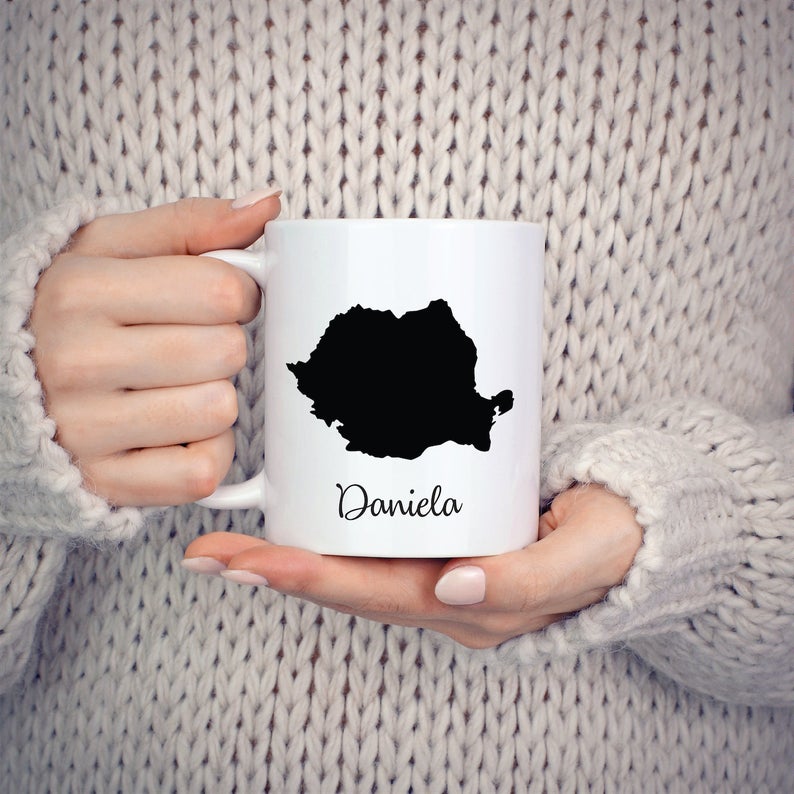 Romania Mug Travel Map Hometown Moving Gift