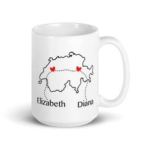 Long Distance Custom Country Map Mug