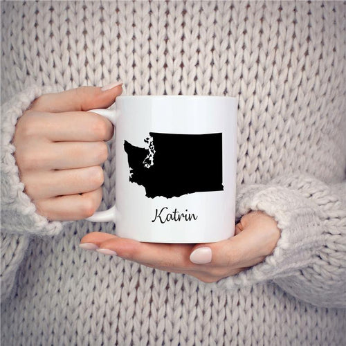 Washington Mug Adoption Moving Gift Travel State Map