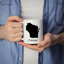 Load image into Gallery viewer, Wisconsin WI Mug Adoption Moving Gift Travel State Map