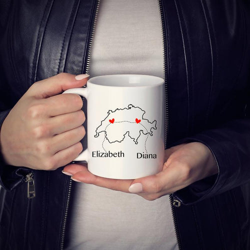 Long Distance Custom Country Map Mug