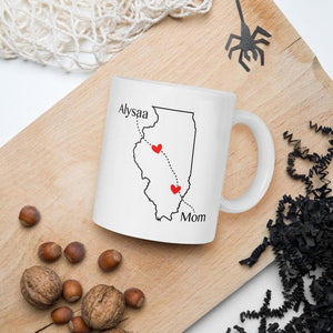 Long Distance Custom State Map Mug