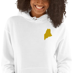 Maine Embroidered Unisex Hoodie - Gold