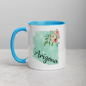 Arizona AZ Map Floral Mug - 11 oz