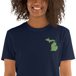 Michigan Unisex T-Shirt - Green Embroidery