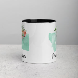 Montana MT Map Floral Mug - 11 oz