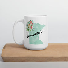 Load image into Gallery viewer, Minnesota MN Map Floral Coffee Mug - White