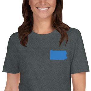 Pennsylvania Unisex T-Shirt - Blue Embroidery