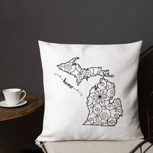 Load image into Gallery viewer, Michigan MI State Map Premium Pillow