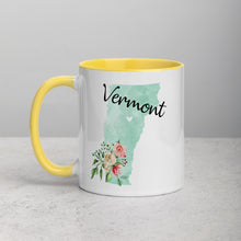 Load image into Gallery viewer, Vermont VT Map Floral Mug - 11 oz