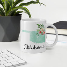 Load image into Gallery viewer, Oklahoma OK Map Floral Coffee Mug - White