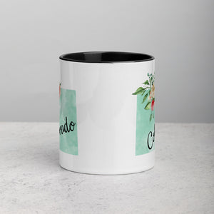 Colorado CO Map Floral Mug - 11 oz