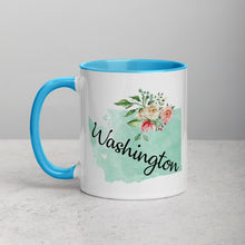 Load image into Gallery viewer, Washington WA Map Floral Mug - 11 oz
