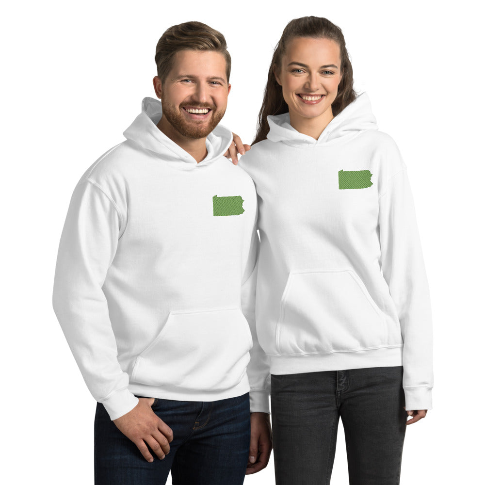 Pennsylvania Embroidered Unisex Hoodie - Green