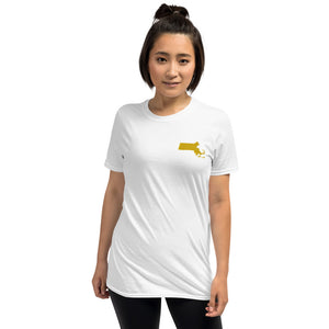 Massachusetts Unisex T-Shirt - Gold Embroidery