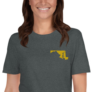Maryland Unisex T-Shirt - Gold Embroidery