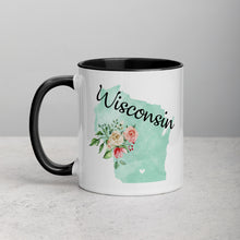Load image into Gallery viewer, Wisconsin WI Map Floral Mug - 11 oz