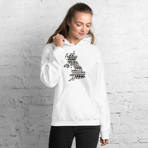 United Kingdom England UK Map Unisex Hoodie Home Country Pride Gift