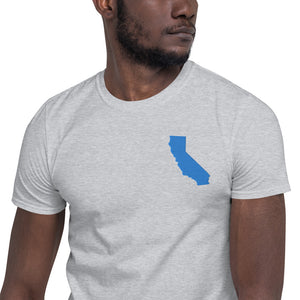 California Unisex T-Shirt - Blue Embroidery