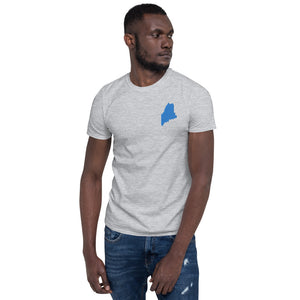 Maine Unisex T-Shirt - Blue Embroidery
