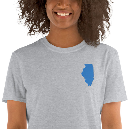 Illinois Unisex T-Shirt - Blue Embroidery