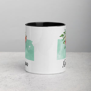 Kansas KS Map Floral Mug - 11 oz