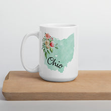 Load image into Gallery viewer, Ohio OH Map Floral Coffee Mug - White