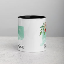 Load image into Gallery viewer, Connecticut CT Map Floral Mug - 11 oz
