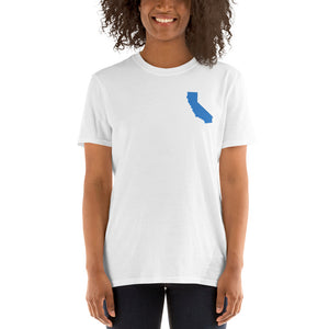 California Unisex T-Shirt - Blue Embroidery