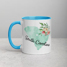Load image into Gallery viewer, South Carolina SC Map Floral Mug - 11 oz